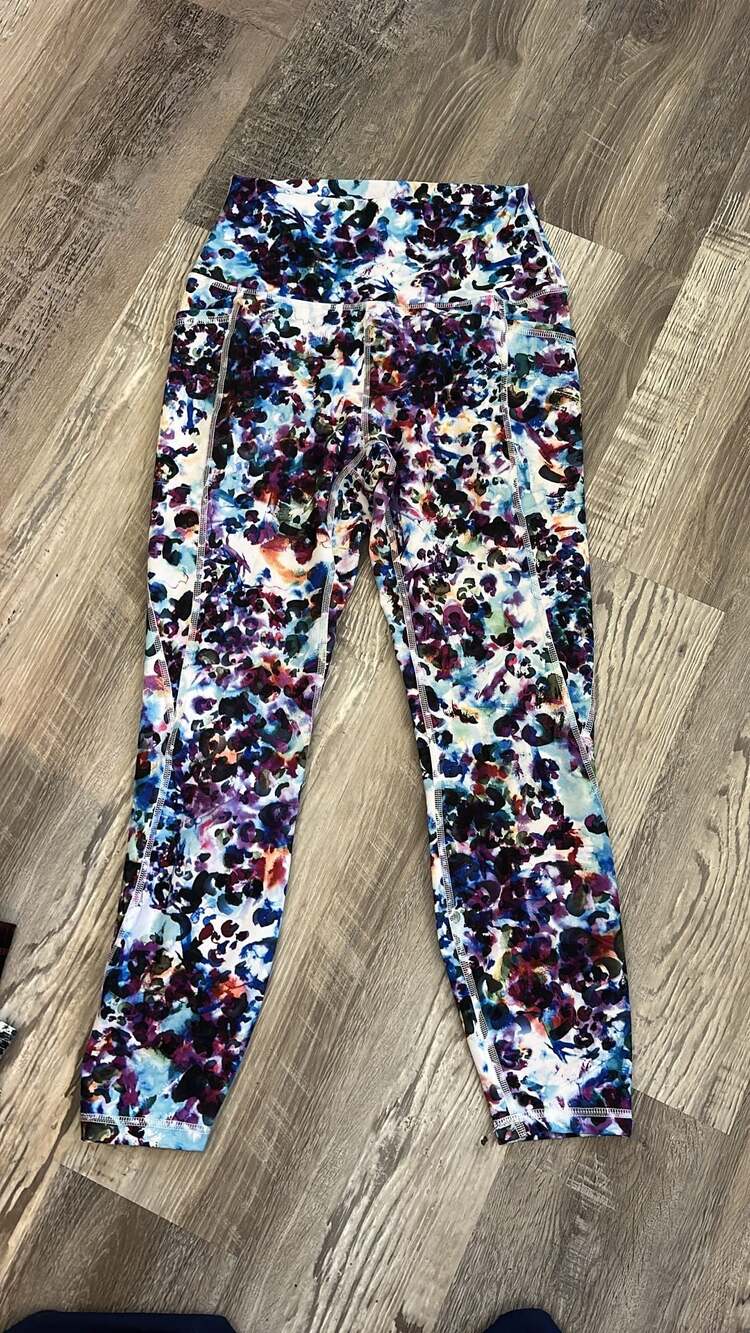 RBX Active Women's Multicolored Printed Ankle Leggings with Side Pockets